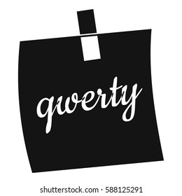 Paper sheet with text qwerty icon. Simple illustration of paper sheet with text qwerty vector icon for web