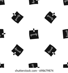 Paper sheet with text qwerty pattern repeat seamless in black color for any design. Vector geometric illustration
