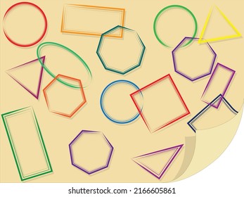 Paper sheet with varicoloured geometric shapes vector illustration