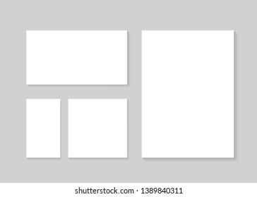 Paper sheets banners. Paper with shadows. Set of blank white cards templates