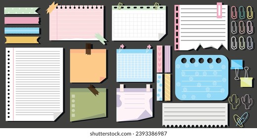 Paper sheets with clips on dark background