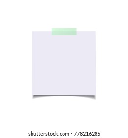 Paper sheets with green sticker. Vector realistic isolated design elements.