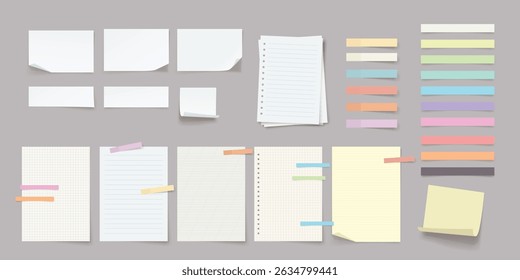 paper sheets with helpful stickers in set