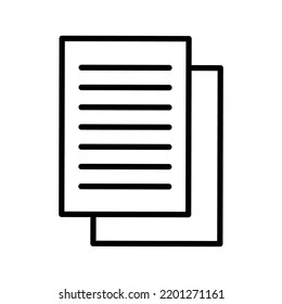 Paper sheets icon. Office, documents or business theme. Line style vector illustration isolated on white background.