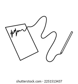 Paper sheets pile with abstract written text