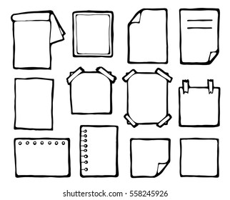 Paper sheets vector collection, isolated on white background