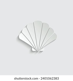 paper Shell vector icon Scallop logo sign