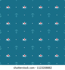 paper ship anchor heart pattern
