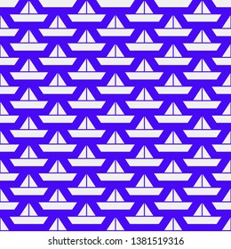 paper ship background. abstract seamless vector pattern.