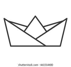 paper ship boat icon vector isolated graphic