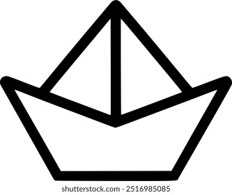 Paper ship filled outline icon, line vector sign, linear colorful sign, symbol, vector, art