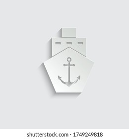 paper  ship icon cruise boat icon