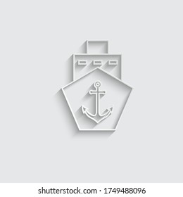 paper  ship icon cruise boat icon