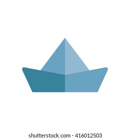 paper ship icon on white background