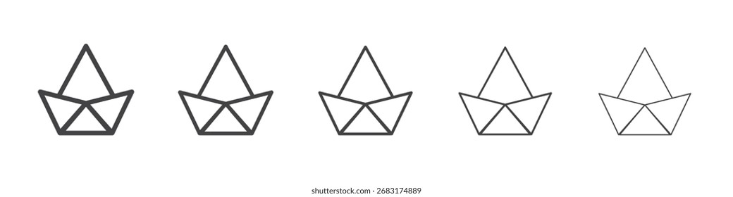 Paper ship icon outline ilustration vector symbol