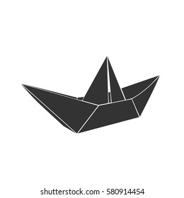 paper ship, icon, vector 