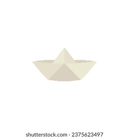 Paper Ship Logo Icon in Pixel Art