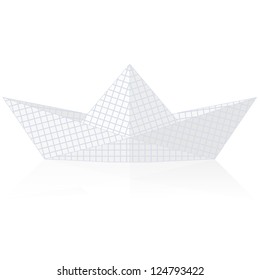 Paper ship origami isolated on white background. vector illustration