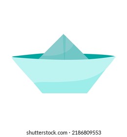 barco de papel. Origami. Ilustración vectorial aislada en fondo blanco.