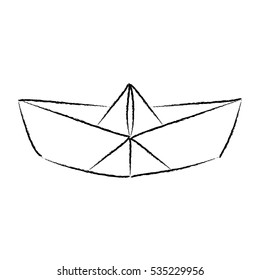 Paper ship. Sketch in vector
