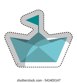 paper ship toy isolated icon vector illustration design