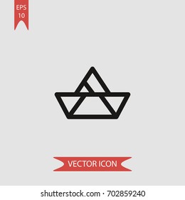 Paper ship vector icon illustration symbol