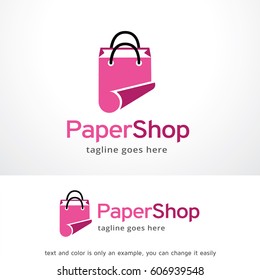 Paper Shop Logo Template Vector Design, Emblem, Design Concept, Creative Symbol, Icon