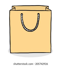 paper, shopping bag / cartoon vector and illustration, hand drawn style, isolated on white background.