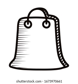 paper shopping bag doodle line style icon vector illustration design