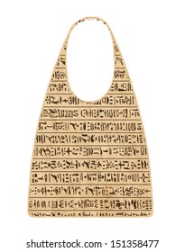 Paper shopping bag with egypt hieroglyphs for your design