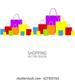 Paper shopping bag, Goods, products, vector illustration on a theme of shopping, vector background