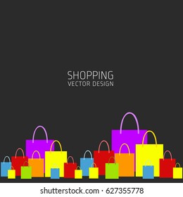 Paper shopping bag, Goods, products, vector illustration on a theme of shopping, vector background