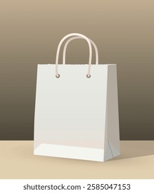 Paper shopping bag with handles. Blank mockup for branding, advertising or design. Realistic 3D illustration, perfect for stores, gifts and commercial use