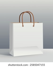 Paper shopping bag with handles. Blank mockup for branding, advertising or design. Realistic 3D illustration, perfect for stores, gifts and commercial use