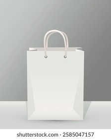 Paper shopping bag with handles. Blank mockup for branding, advertising or design. Realistic 3D illustration, perfect for stores, gifts and commercial use