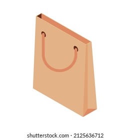 paper shopping bag icon isometric
