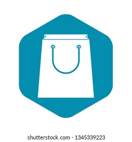 Paper shopping bag icon in simple style isolated vector illustration