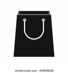 Paper shopping bag icon in simple style isolated vector illustration