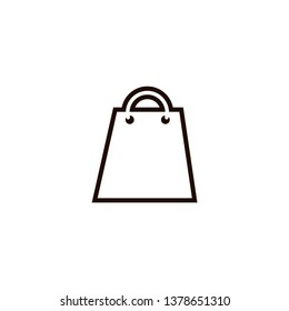 Paper shopping bag lineal style Icon vector. flat design