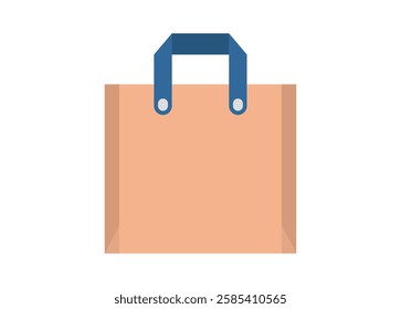 Paper shopping bag. Simple flat illustration.