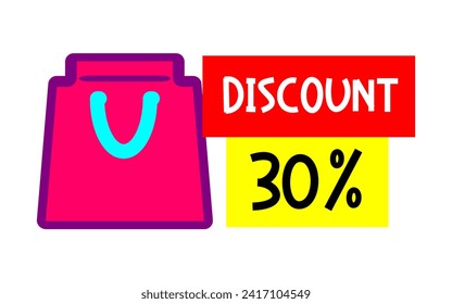 Paper shopping bag. Suitable for sale promotion and shopping discount theme.