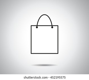paper shopping bag vector icon illustration, online shop