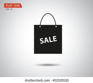 paper shopping bag vector icon illustration, online shop