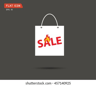 paper shopping bag vector icon illustration, online shop
