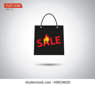 paper shopping bag vector icon illustration, online shop