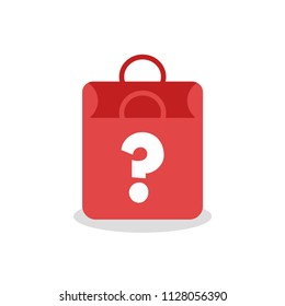 Paper Shopping Bag Vector Illustration With Question Mark