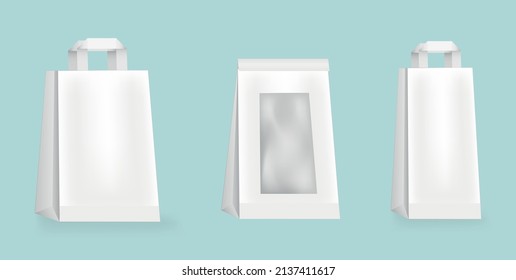 Paper Shopping Bags collection isolated on white background