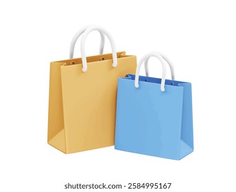 paper shopping bags icon illustration 3d