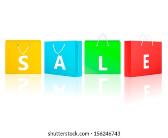 Paper shopping bags. Vector
