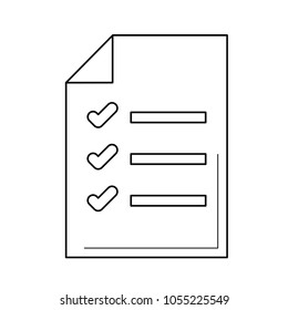 Paper shopping checklist vector line icon isolated on white background. Shopping list line icon for infographic, website or app.